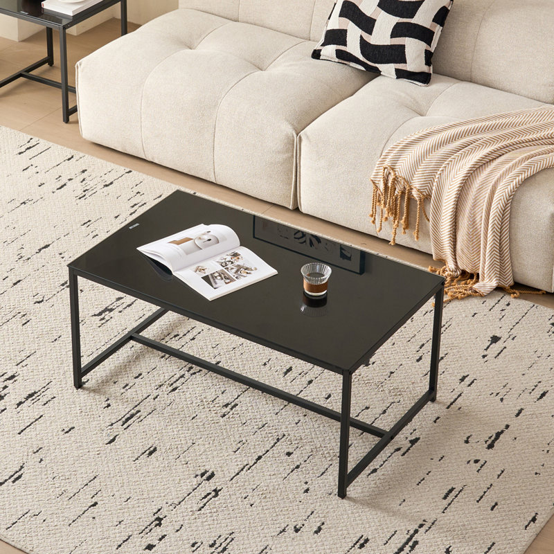 Table de bout rectangulaire en verre