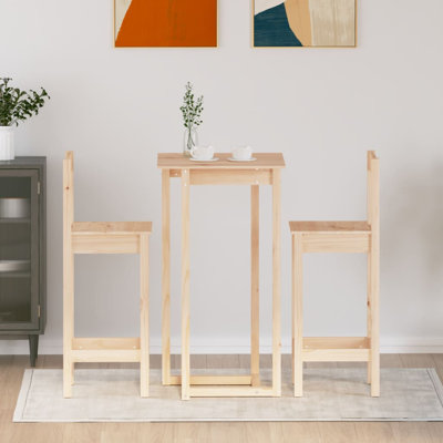 2 - Person Pine Solid Wood Dining Set