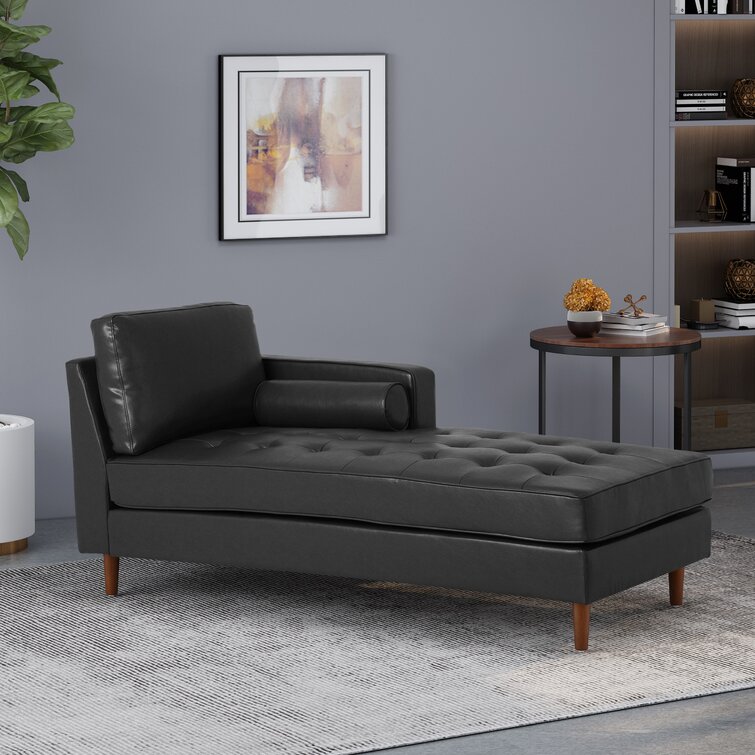 Purtell Faux Leather Chaise Lounge