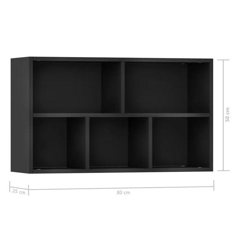 Haydon 203.2cm H x 127cm W Bookcase, Black