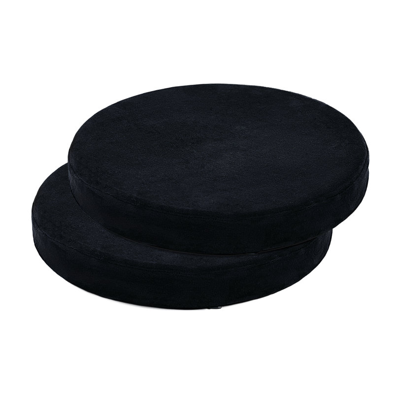 Coussin de chaise d'intérieur 2 po, Mélange de polyester noir / polyester