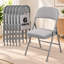 Ensemble de 6 chaises pliantes grises rembourrées avec coussin et dossier-27828497-27828499