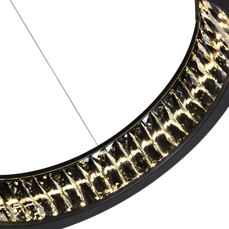 Lustre à DEL noir mat - Plafonnier moderne à intensité variable minimaliste, Noir mat, H 3 po x l 42 po x P 42 po