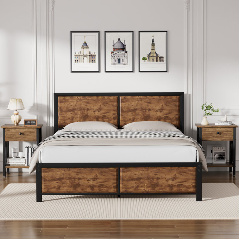Metal Piece Bedroom Set, Brown