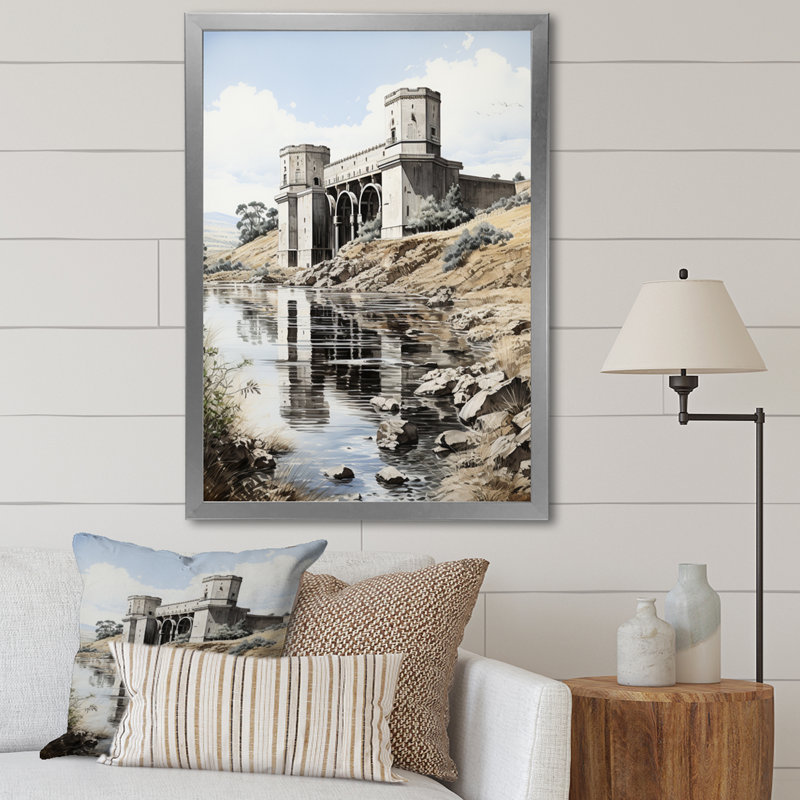 Dam Dampressing Heights Pointillism I - art mural sur toile Cityscapes, Cadre photo argenté, H 32 po x l 16 po x P 1 po