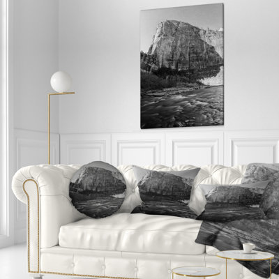 Designart 'Glow of Morning Dark' Landscape Photography Throw Pillow