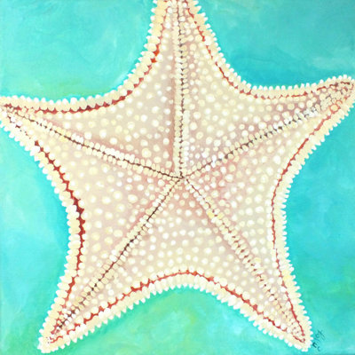 'Starfish Dots' Print on Wrapped Canvas