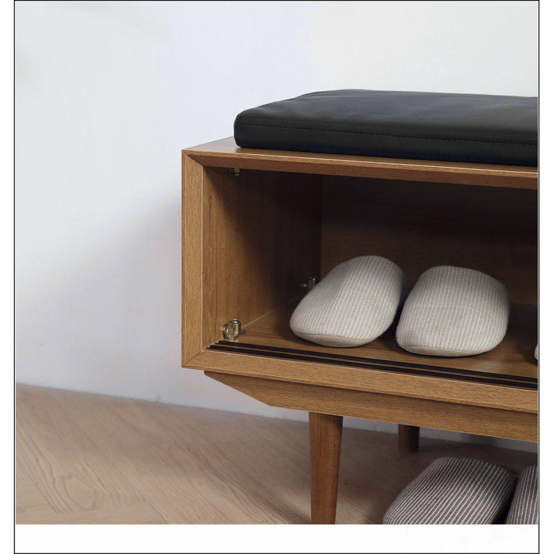 ANTIQUE HALLWAY BENCH CABINET IN OAK COLOR Simple design, comfortable and durable, multi-functional bench