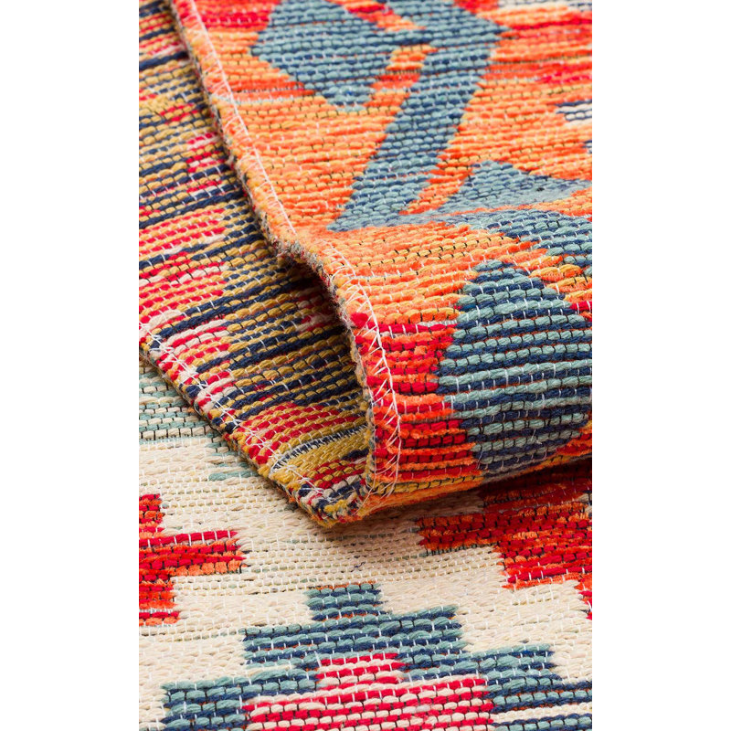 Premium Flatweave Carpet, Tile Red, 31.5 x 59.1 inches | 100% Cotton, 1.0 lbs/sq ft, No Pile Design | Machine Washable at 86°F, Easy to Clean with Vacuum & Spot Remover | Ideal for Living Room & Bedroom Décor