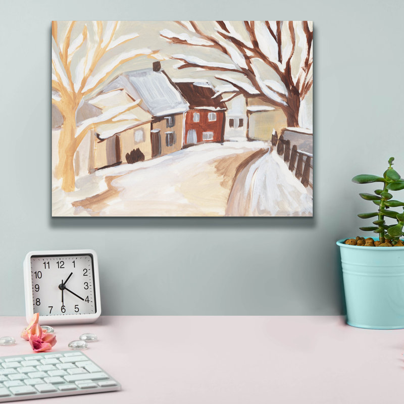  «Snowy Street 2» par Annie Warren, art mural sur toile, 16 po x 12 po, H 12 po x l 16 po