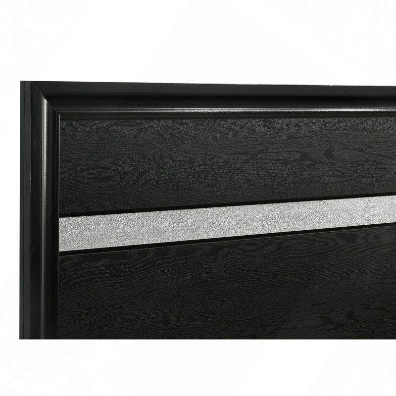 2-Drawer Platform Storage Bed, Black