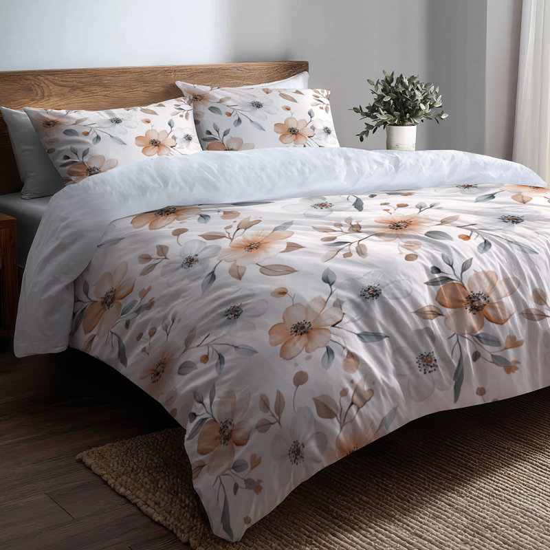 Ensemble de housse de couette et coussin décoratif Floral, Housse de couette très grand et 2 très grandes t