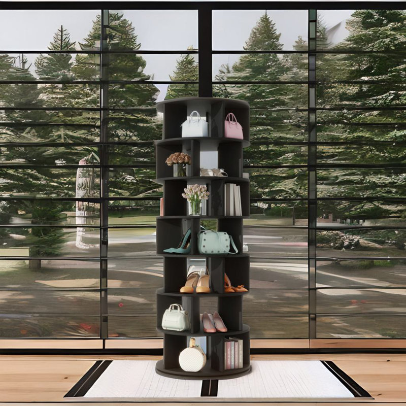 Rotating Shoe Rack Towers, Black