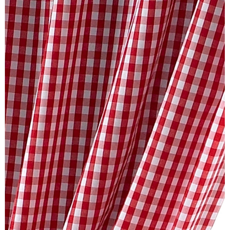 Rosas Classic Gingham Kitchen Curtains, 117cm W x 107cm L, Red