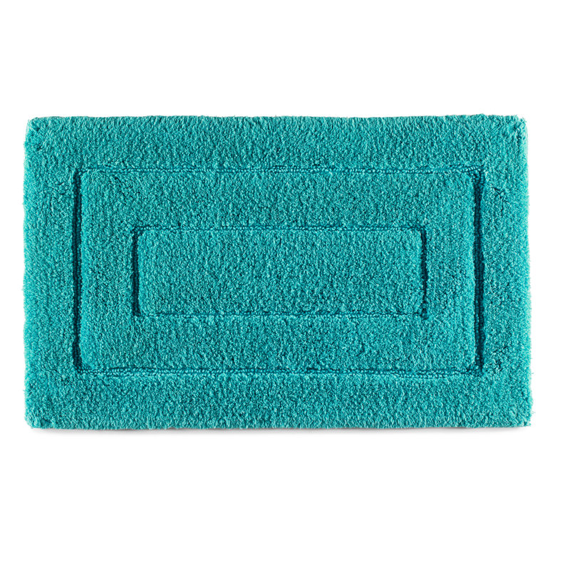 Estabrook Cotton Blend Non-Slip Bath Rug, 20" H x 32" W, Aqua