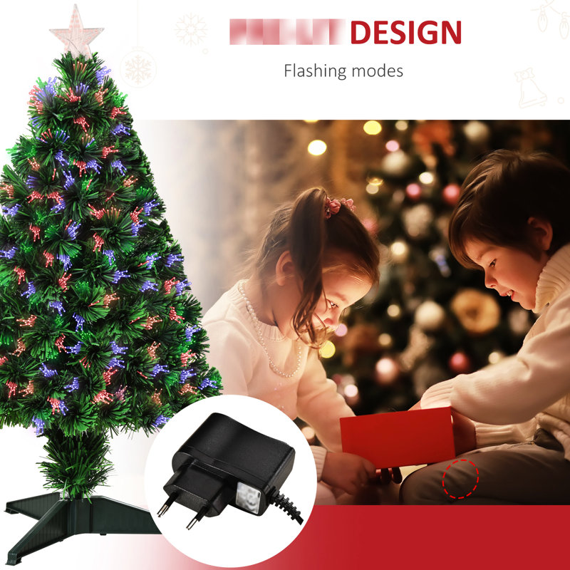 Tabletop Artificial Christmas Tree With Fibre Optic Lights And 85 Branches Lighted Quality