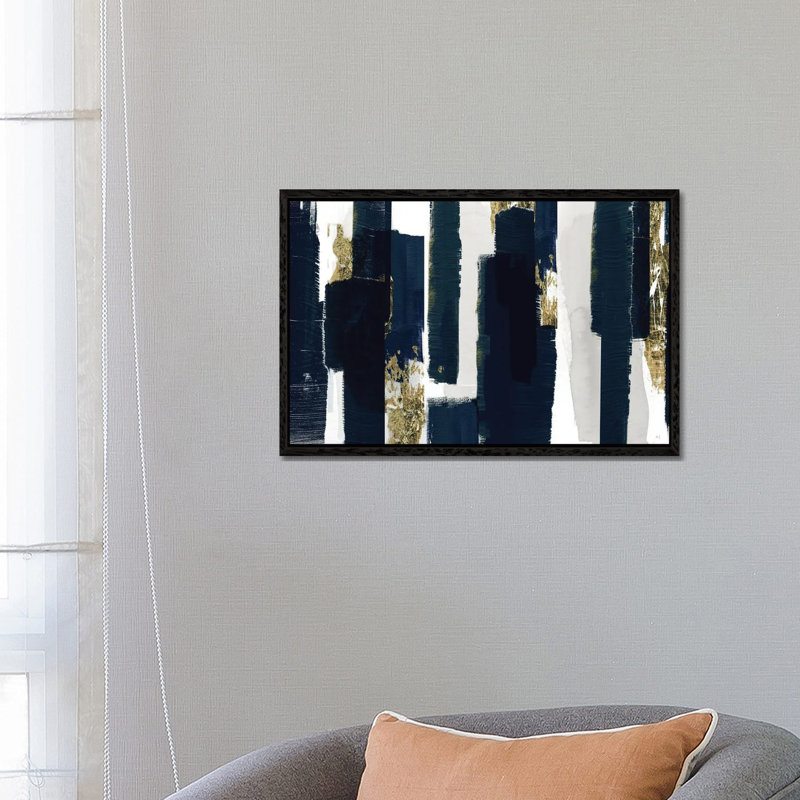 Brooklyn Walk 1 Piece Wall Art on Canvas, 101.6 cm H x 66.04 cm W x 4.445 cm D, Black Floater Framed