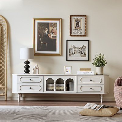 French Cream Style TV Stand Cabinet