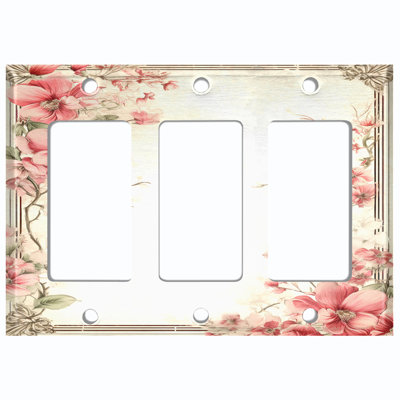 Christmas Festive Tree Lights 3 - Gang Rocker Standard Wall Plate