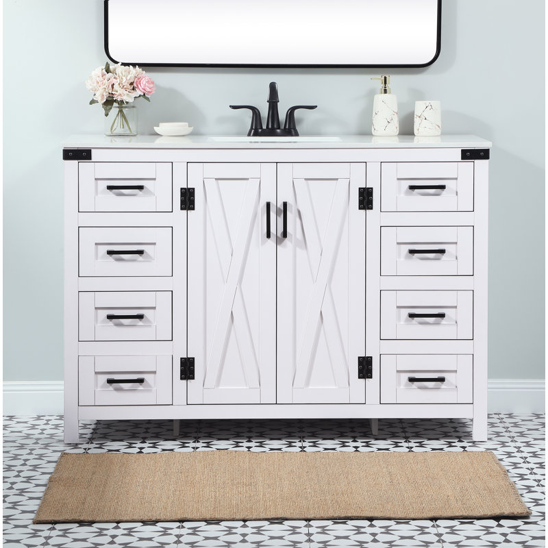 Ensemble de meuble-lavabo simple 48 po Slayton, Blanc