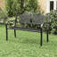 Banc d'extérieur 50 pouces avec banc à motif et accoudoirs courbés