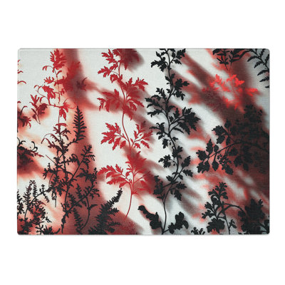 Silhouette Red Black  Glass Chopping Board