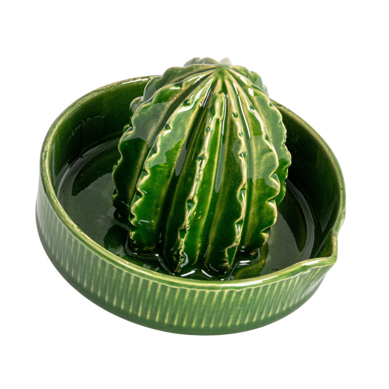 Cactus-Shaped Stoneware Juicer