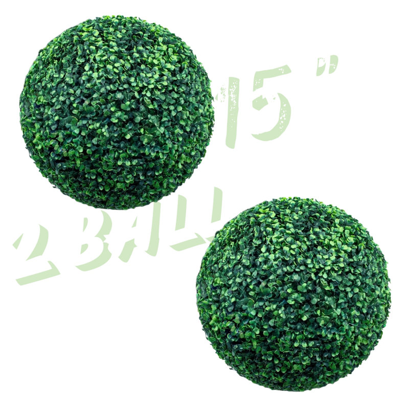 Boule de topiaire artificielle en buis, H 15 po x l 15 po x P 15 po, 2