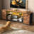 TV Stand Dresser with LED Lights & Charging Station, 6 Fabric Drawers Storage Entertainment Center for Bedroom-767278376-767278383