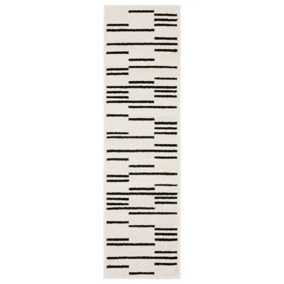Colesen Staggered Stripes Beige/ Black Area Rug
