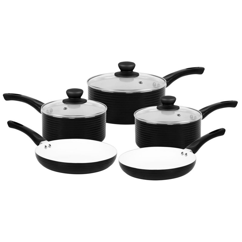 Damauni 8 - Piece Aluminum Cookware Set, Black