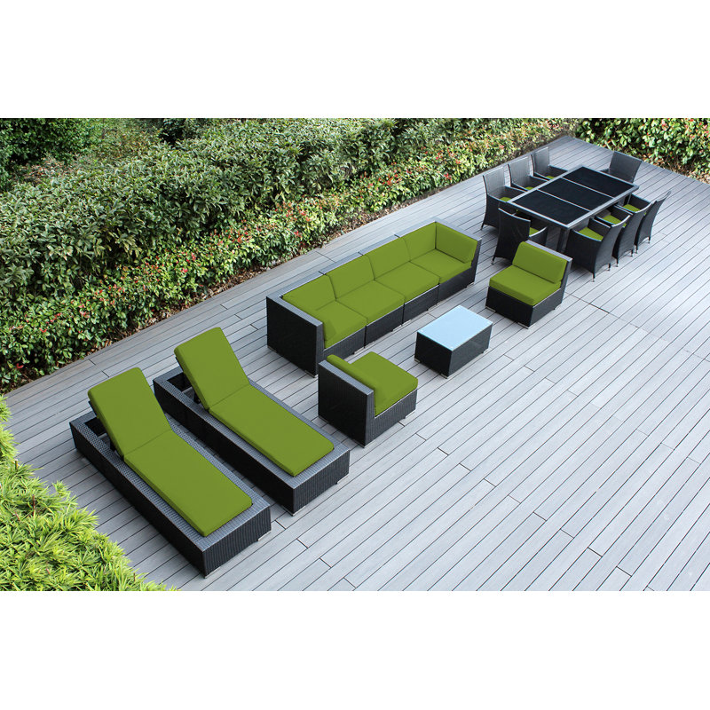 Pavior 16 - Person Modular Patio Conversation Set with Cushions, Sunbrella Macaw