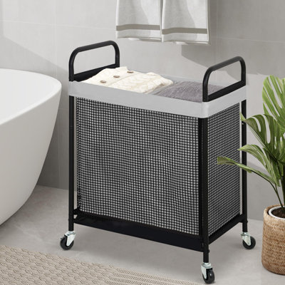 100L Rolling Laundry Sorter Cart with Removable and Washable Liner Bag
