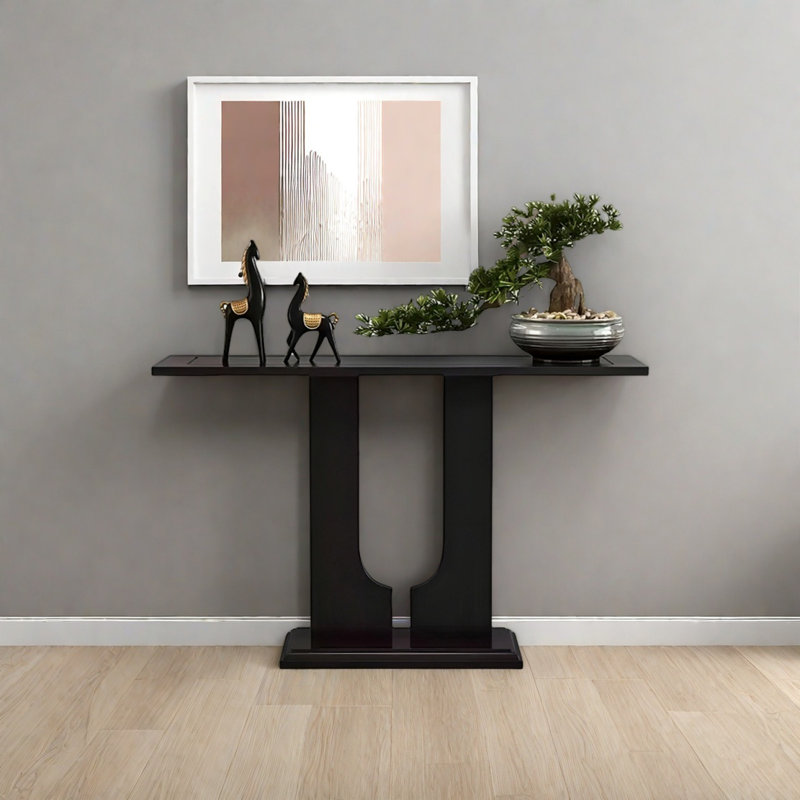 Console Modern Minimalist, H 31,5 po x l 47,24 po x P 11,81 po, Noir, noir, noir, noir