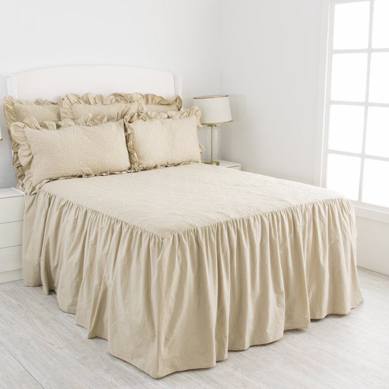 Ensemble de couvre-lit / couvre-lit 3 pièces Oma, Beige, Couvre-lit très grand + 3 pièces supplémentaire