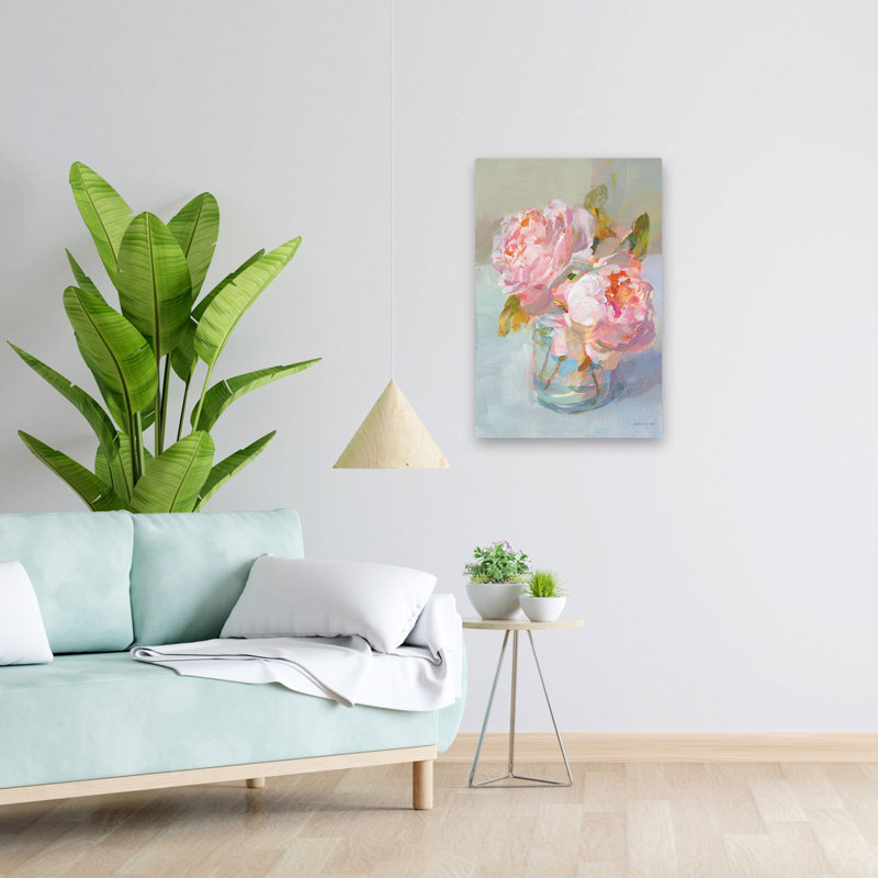 Art bleu et brun Sweet Roses II, H 24 po x l 16 po