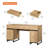 Aadam 59" Modern Executive Desk With Drawers, Home Office Computer Desk With Charging Station, File Drawer, Storage Cabinet, Wood Writing Desk For Work And Study,-736790271