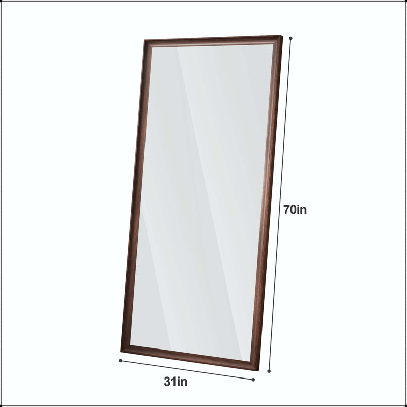 Large Full Length Floor Mirror with PS Gold Frame and Explosion-Proof Backing