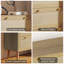 Commode 3 tiroirs pour la chambre à coucher, commode en bois massif de commode en rotin, rangement spacieux avec poignées en métal, pour le couloir de la chambre à coucher, Oaken