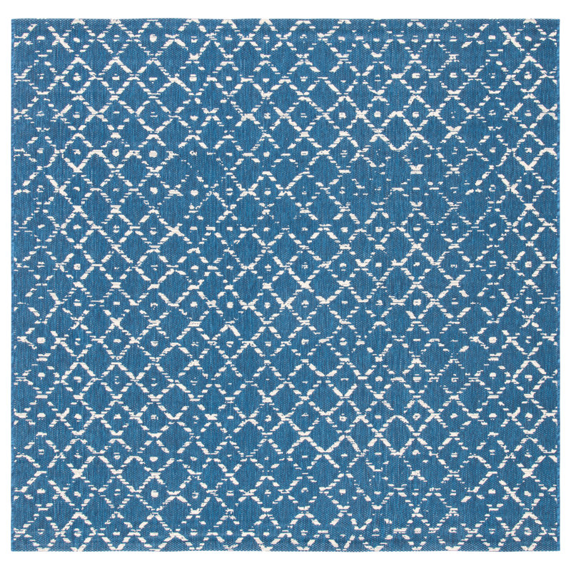 Tapis d'intérieur / extérieur à motif géométrique Doss Doss, Carré 6 pi 7 po