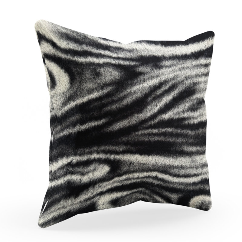 Coussin décoratif en polyester / mélange de polyester, Noir / blanc, 20 po x 30 po, Rectangulaire