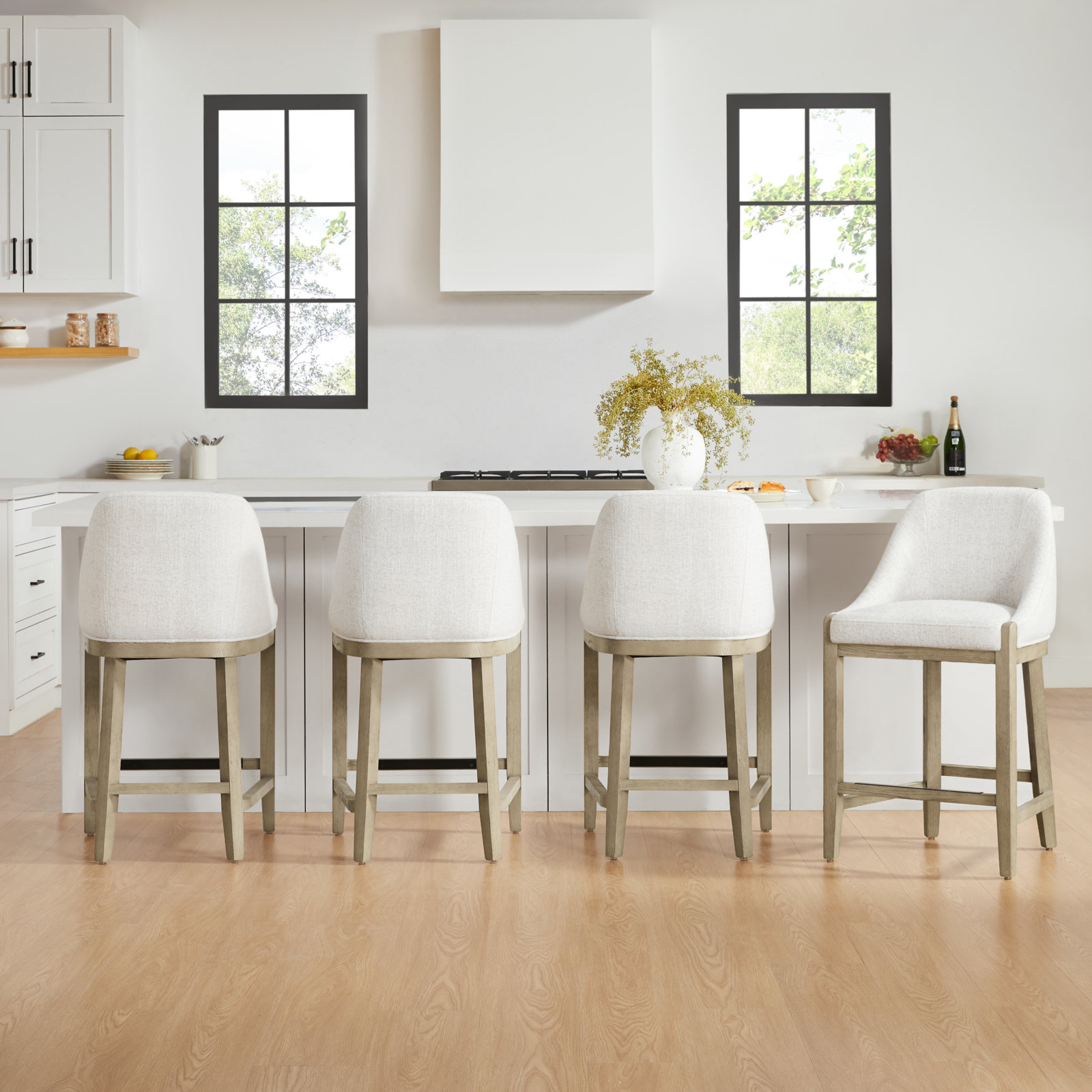 Shiner Upholstered Counter Stool, Nathan Wheat Tweed