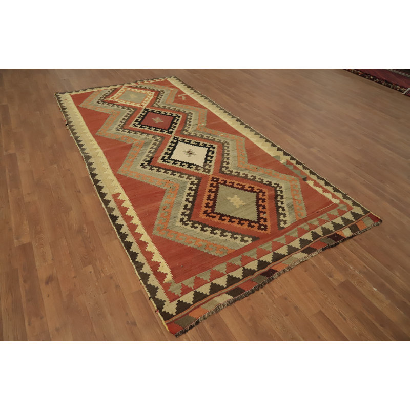 Tapis oriental kilim à teinture végétale 5 x 9
