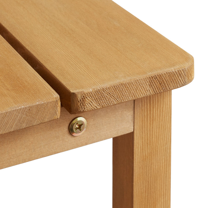 Natural Cedar Wood Outdoor Side Table with Shelf