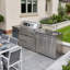 Barbecue d'îlot de cuisine extérieure de luxe en acier inoxydable, 4 brûleurs, 101 pouces, 72 000 BTU