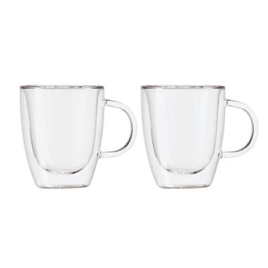 Zwilling J A Henckels Sorrento Plus, Double-Wall 12.0 oz. Glass Coffee  Mugs, Set of 8