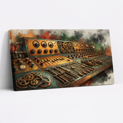 Console Steampunk, reproduction d'art sur toile, ensemble de 1