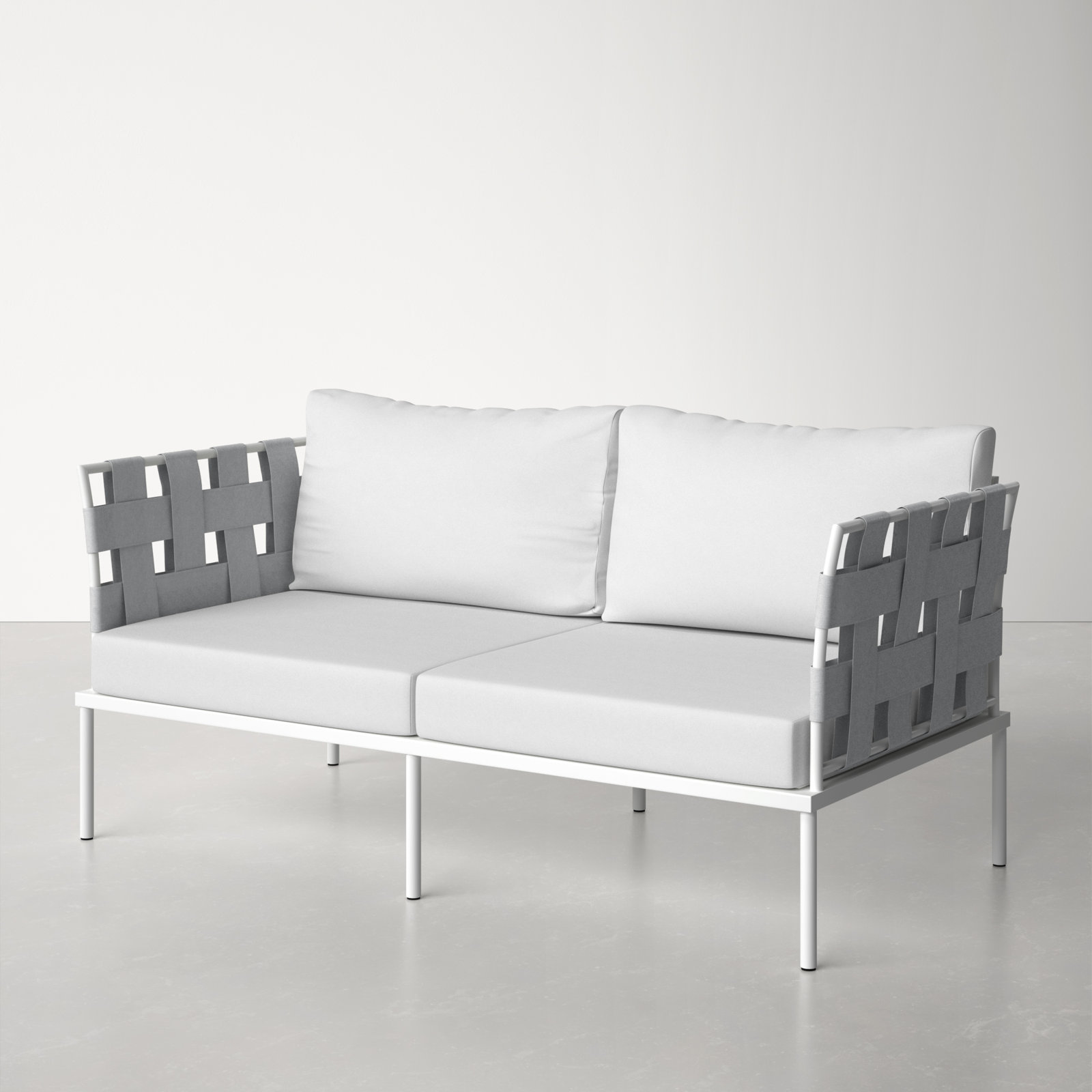 Harmony 64" Patio Loveseat, White