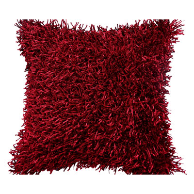 Shaggy Square Throw Pillow -MAROON - 20 X20 X 6 Inches (2 pcs)