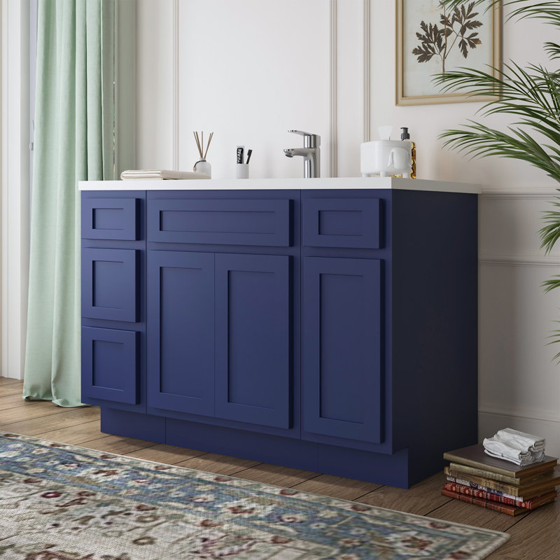Base de meuble-lavabo simple 48 po seulement, Bleu